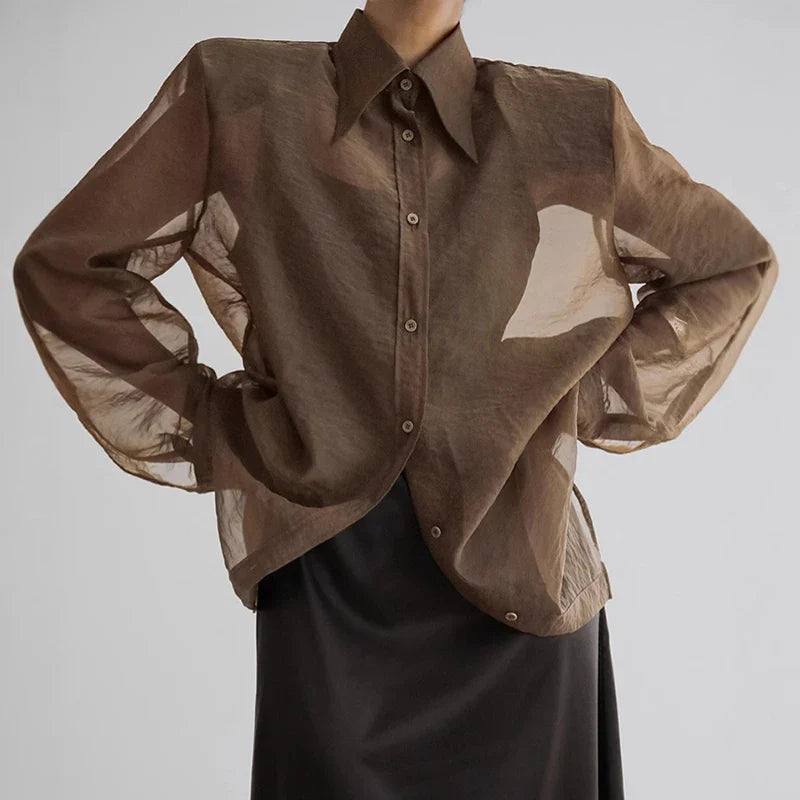 חולצה מכופתרת רחבה