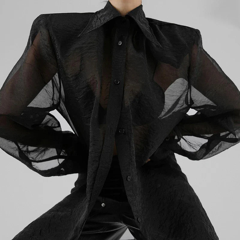 חולצה מכופתרת רחבה